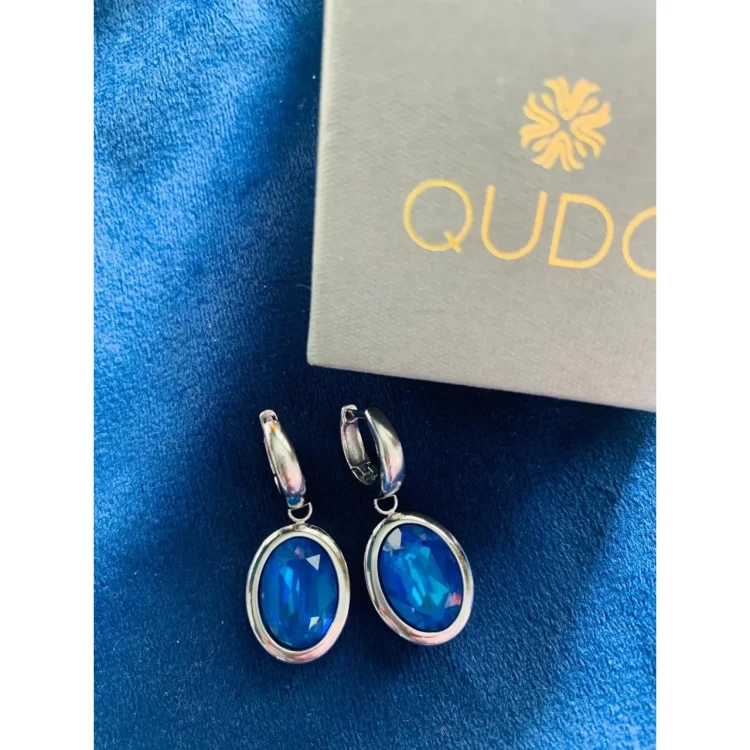 Серьги Qudo Creole TIVOLA small S royal blue delite 310686 BL/S