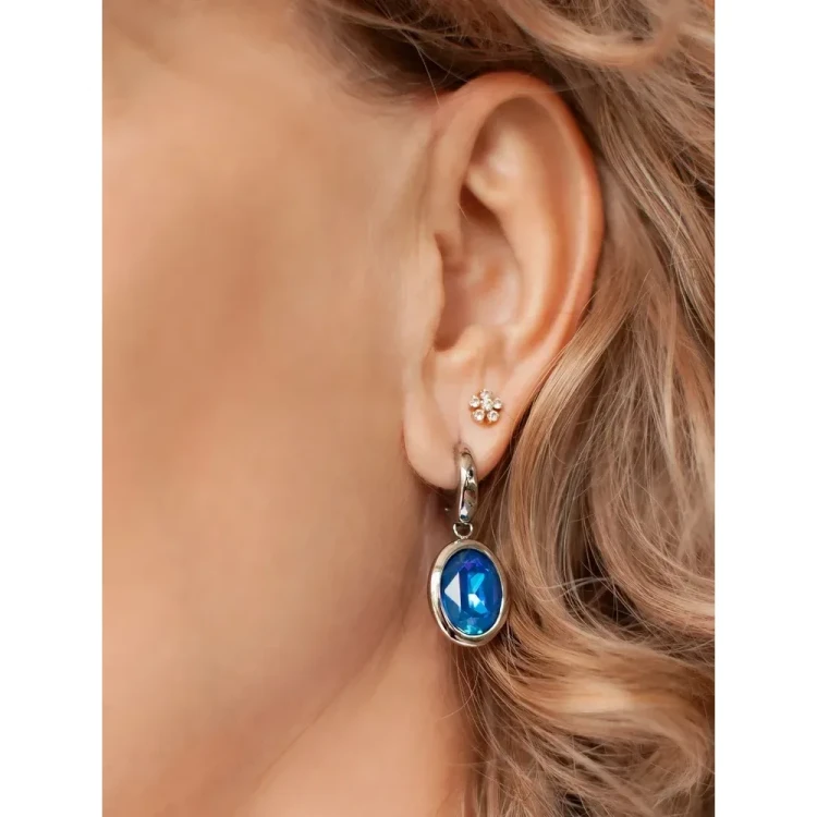Серьги Qudo Creole TIVOLA small S royal blue delite 310686 BL/S