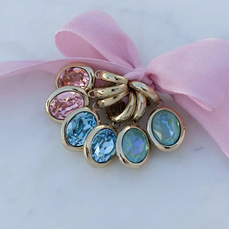 Серьги Qudo Creole TIVOLA small G royal blue delite 310687 BL/G