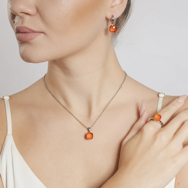 Кольцо Qudo Firenze orange glow 17.2 мм 611932 BR/S