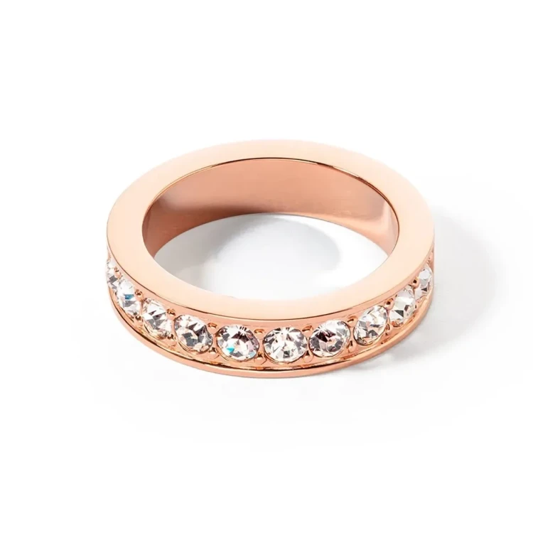 Кольцо Coeur de Lion Crystal-Rose gold 18 мм 0131/40-1822 56