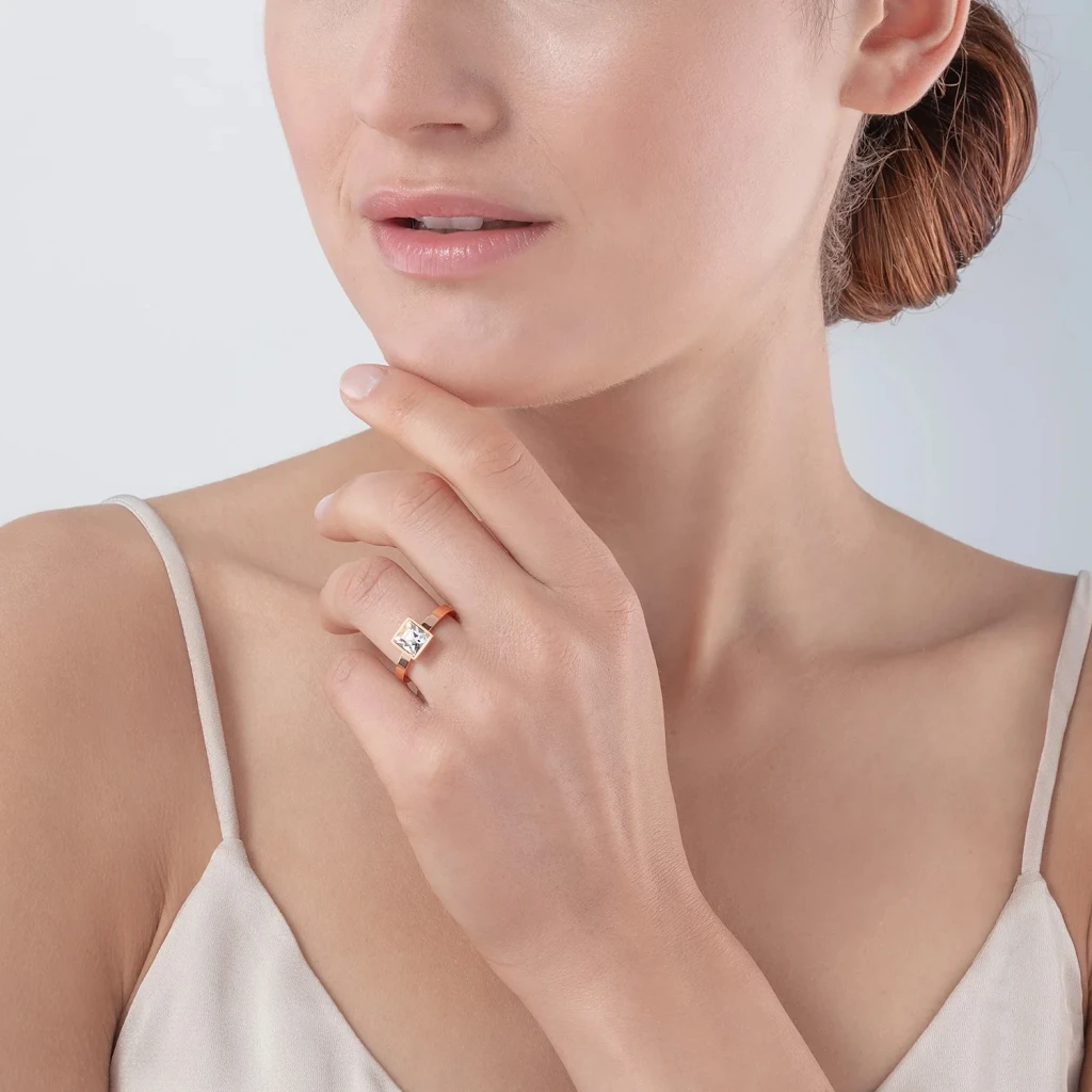 Кольцо Coeur de Lion Brilliant Square Rose Gold 0500/40-1822 60