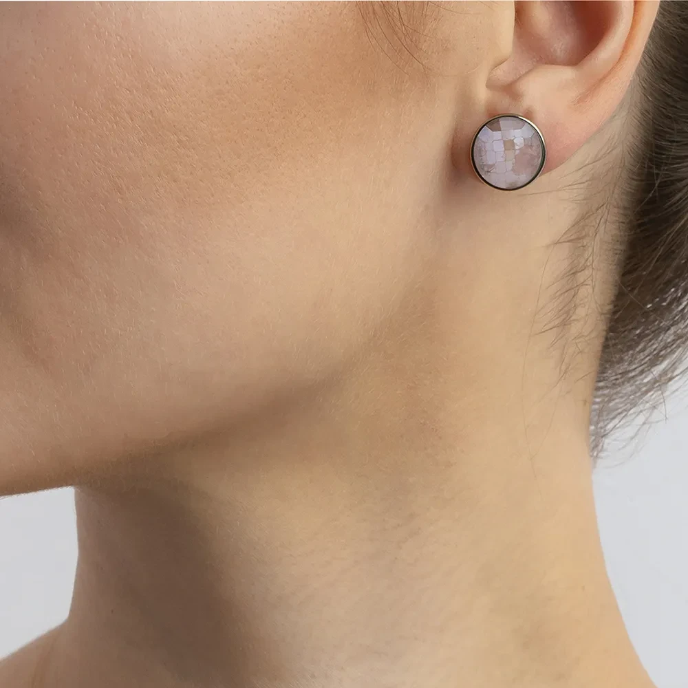 Possebon Пусеты quartz rose A1184.9 R/S