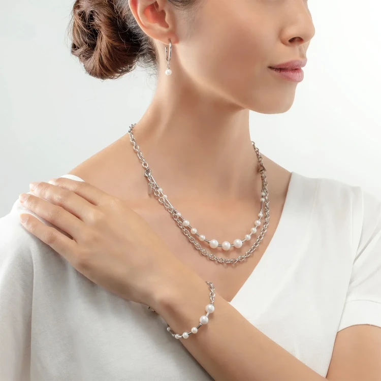 Колье Coeur de Lion White-Silver 1121/10-1417