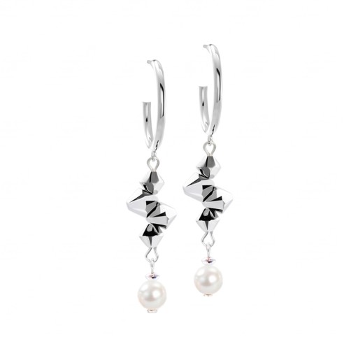 Серьги Coeur de Lion Hoop White-Silver 2060/21-1417