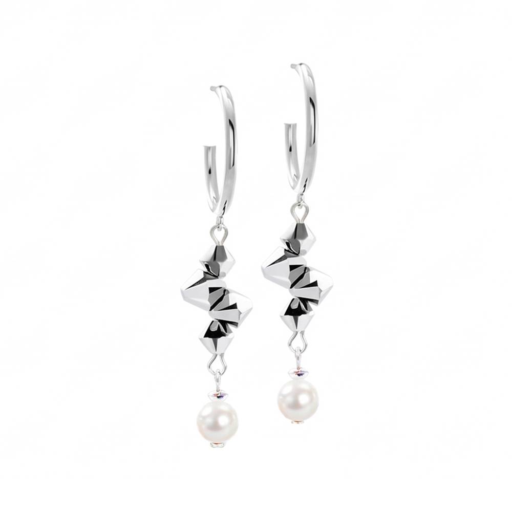 Серьги Coeur de Lion Hoop White-Silver 2060/21-1417