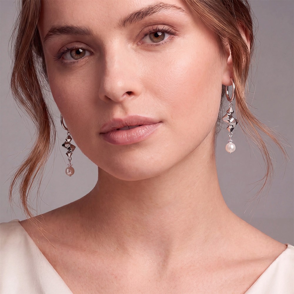 Серьги Coeur de Lion Hoop White-Silver 2060/21-1417