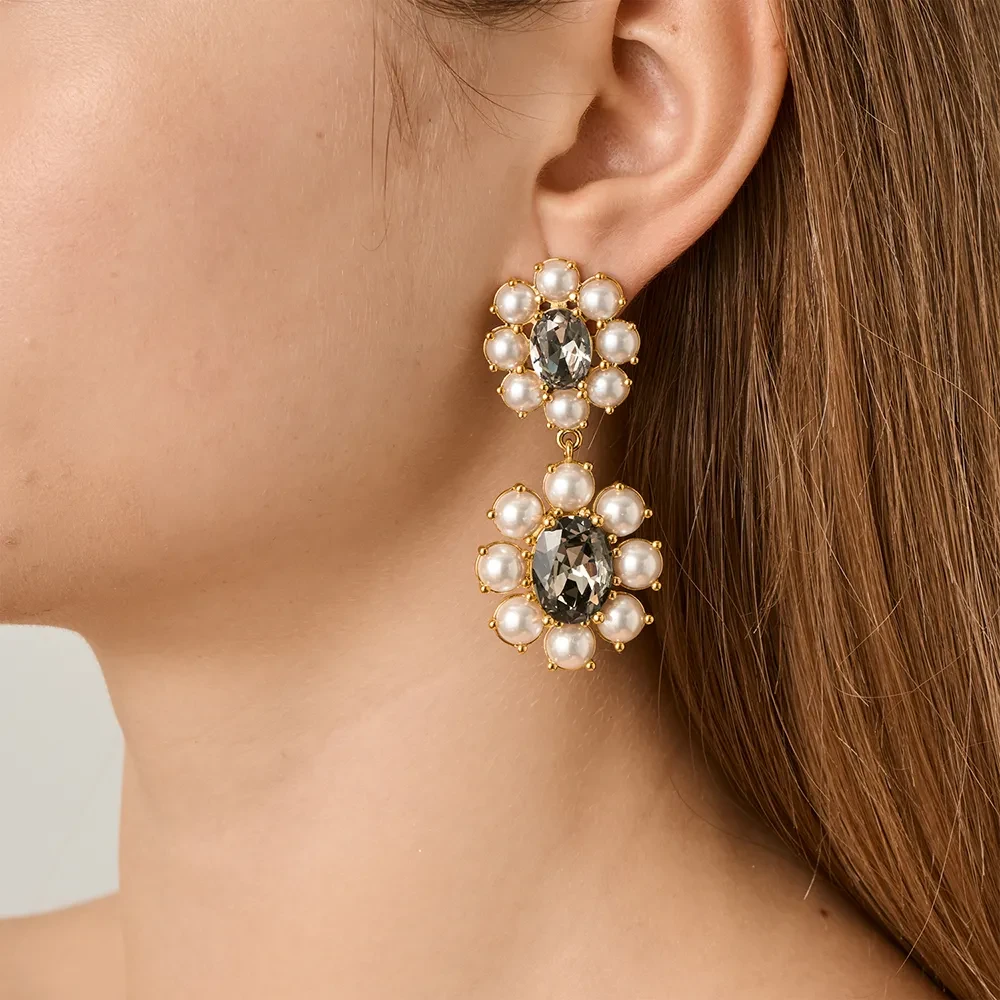 Серьги Dyrberg Kern LINA SG WHITE PEARL / GREY 450071