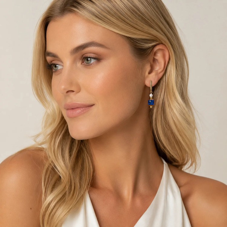 Серьги Coeur de Lion Dark Blue 2110/21-0721