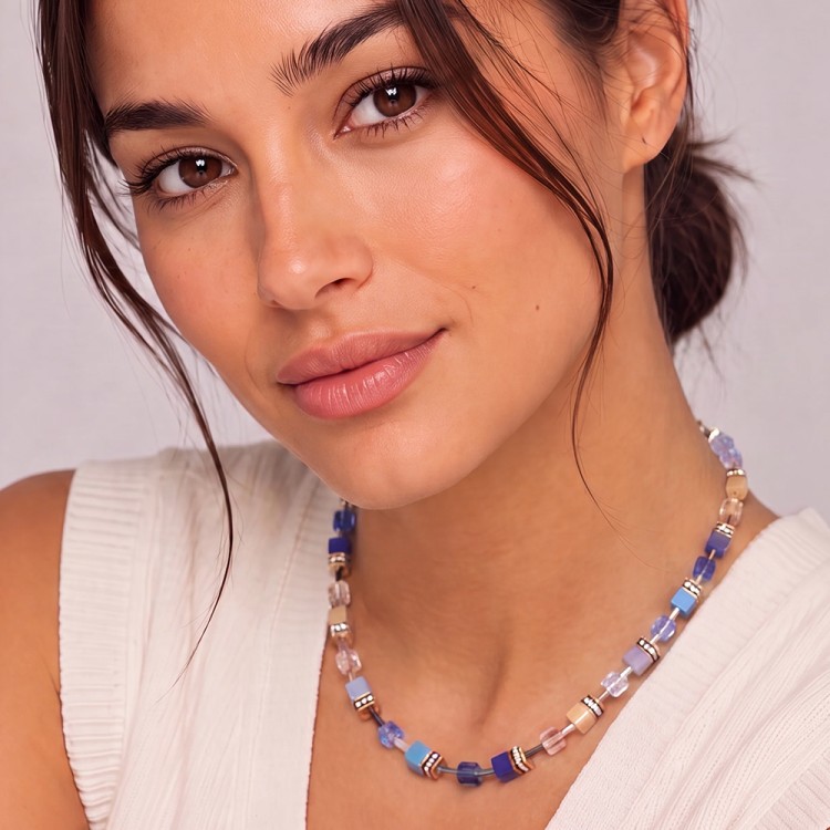Колье Coeur de Lion Beige-Blue 2838/10-1007