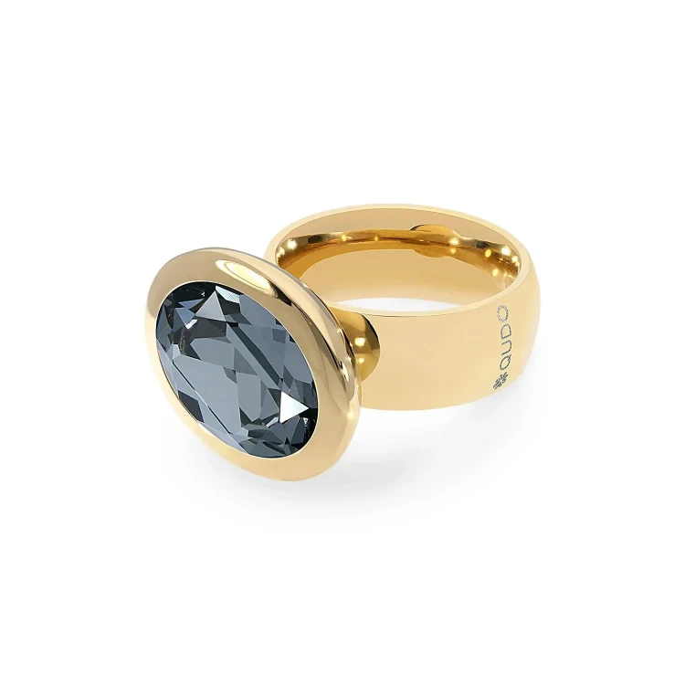 Кольцо Qudo TIVOLA big G silver night 18.5 мм 651350/18.5 BW/G