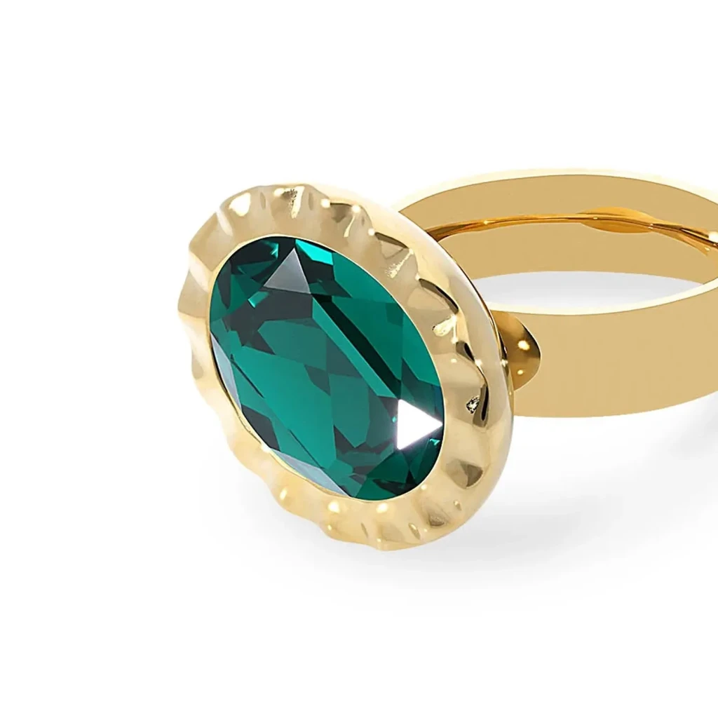 Кольцо Qudo TIVOLA UNICA big (G/P) Emerald 60 686947