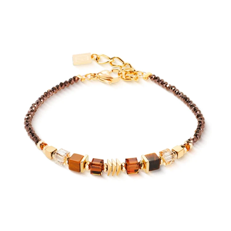 Комплект COEUR DE LION Gold-Brown (часы + браслет) 7652/53-1611