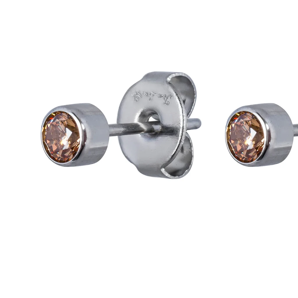 Пусеты Cubic zirconia Champagne Fiore Luna SWE0128 CH S