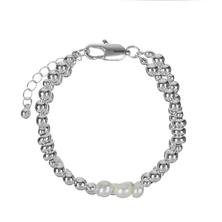 Браслет Fiora Luna Metall & Pearl Сarabiner CL1015 S