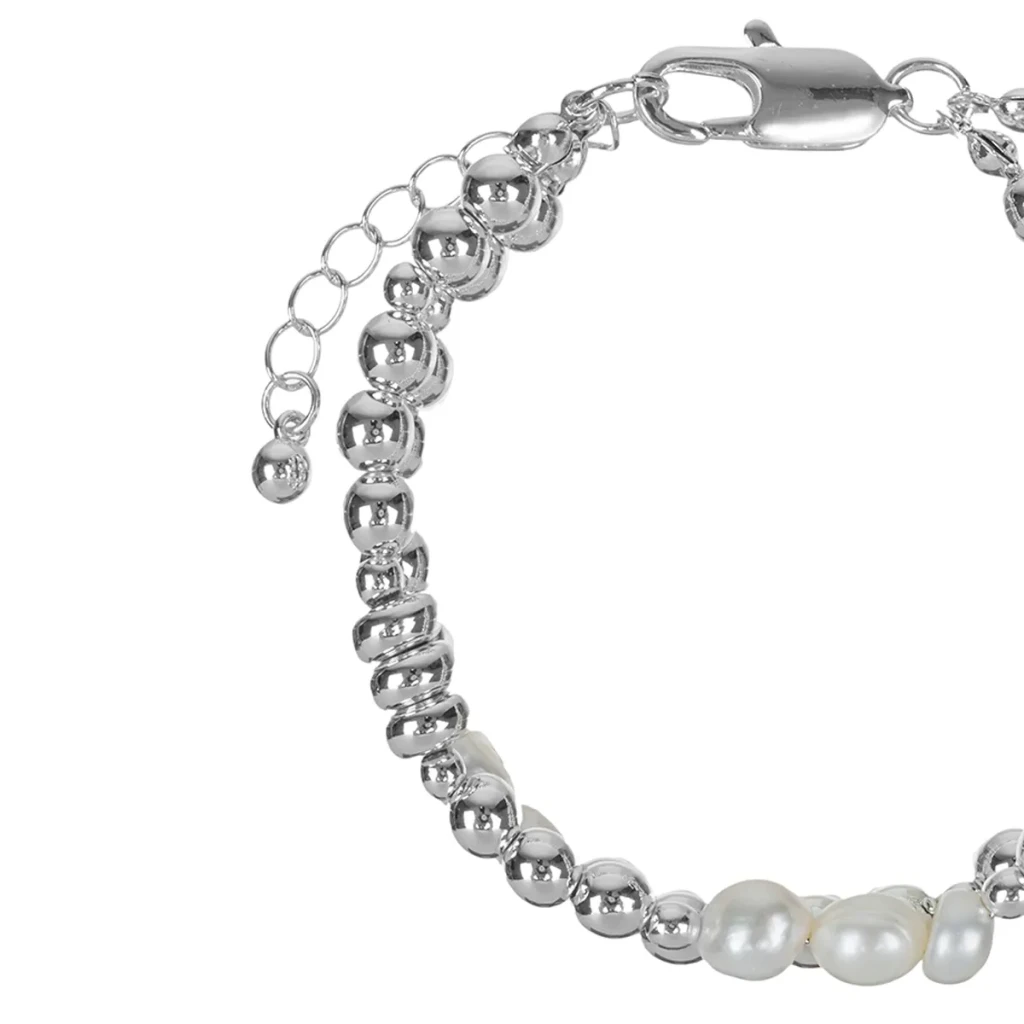 Браслет Fiora Luna Metall & Pearl Сarabiner CL1015 S