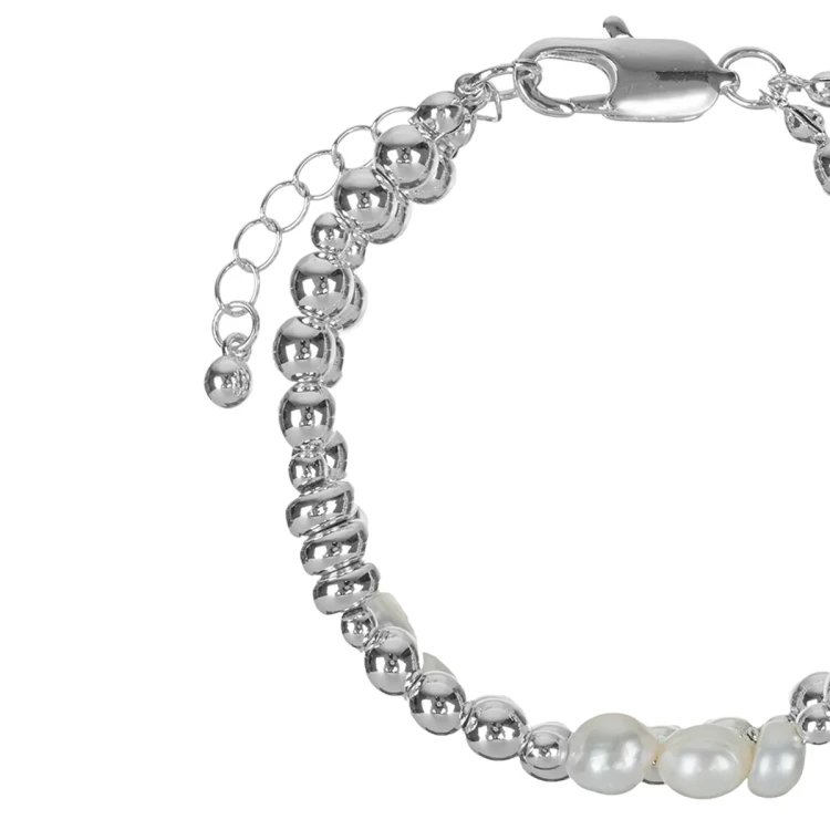 Браслет Fiora Luna Metall & Pearl Сarabiner CL1015 S