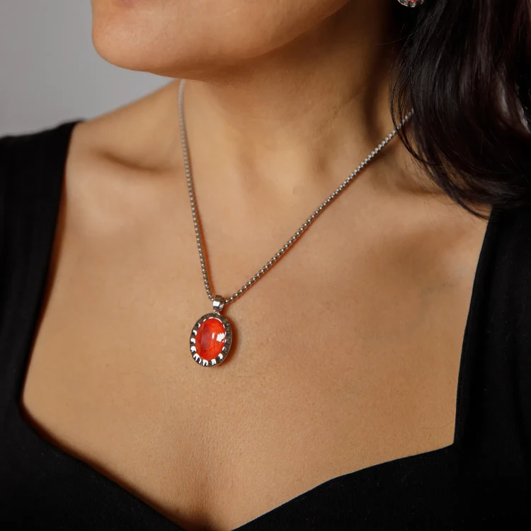 Колье Qudo TIVOLA UNICA big (S/P) Crystal orange ignite 3cm 420713