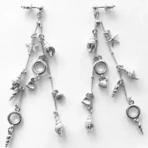 Серьги Морские серебро