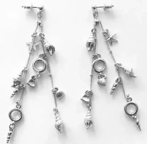 Серьги Морские серебро