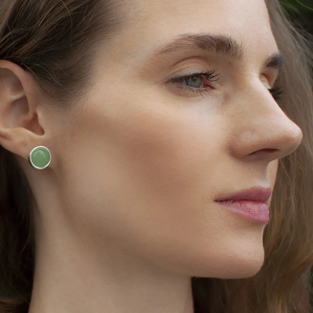 Пусеты GREEN AVENTURINE LE1109 G/S