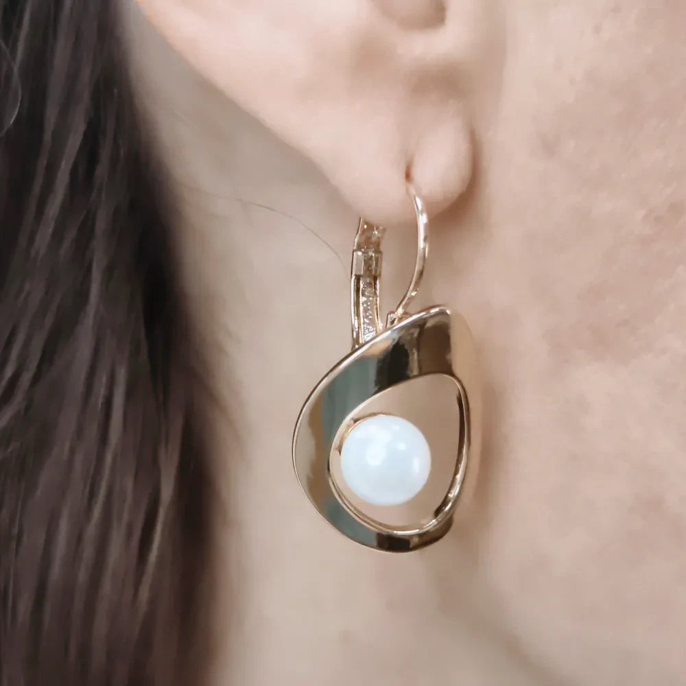 Серьги Fiore Luna WHITE PEARL ABE31545-02 G