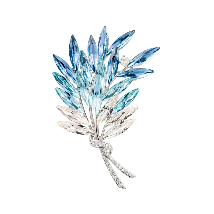 Брошь Букет crystal blue xr16767 BL/S Fiore Luna