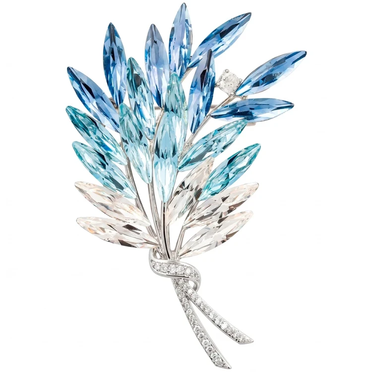 Брошь Букет crystal blue xr16767 BL/S Fiore Luna