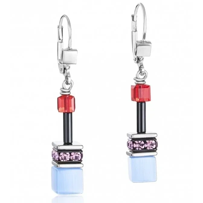 Серьги Coeur de Lion Purple-Red-Blue 2838/20-0841