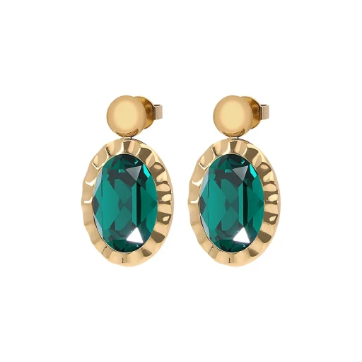 Серьги Qudo TIVOLA UNICA big (G/P) Emerald 2,65cm 332049