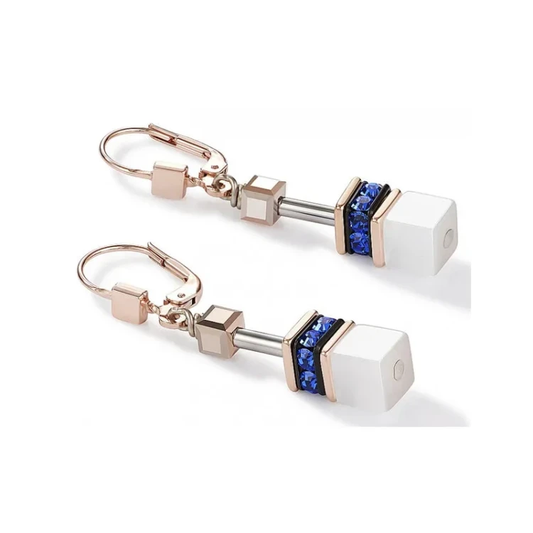 Серьги Coeur de Lion White-Blue 4013/20-0700