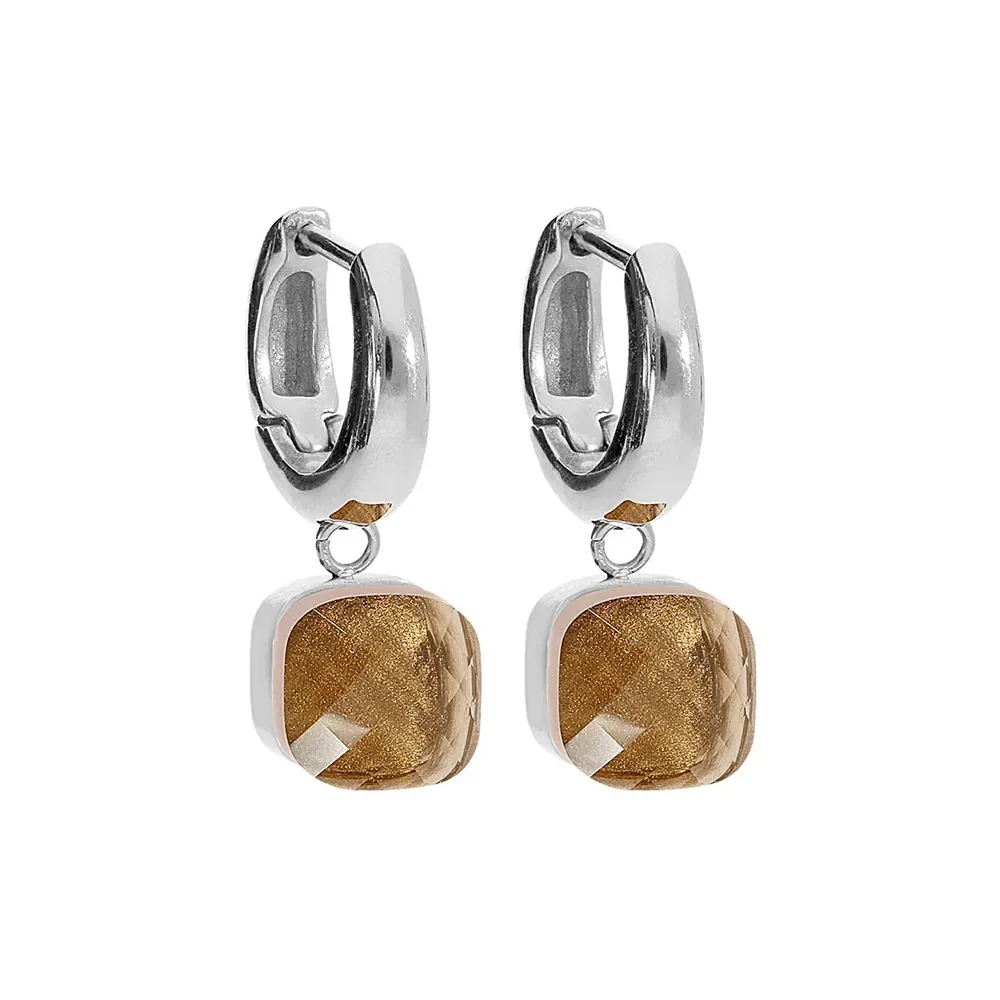 Серьги Qudo FIRENZE (S) Smoked Topaz 107000/20-5108