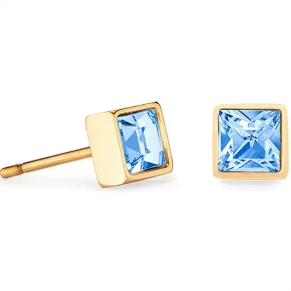 Серьги Coeur de Lion Light Blue-Gold 0501/21-0755