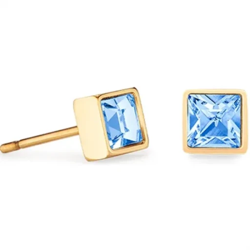 Серьги Coeur de Lion Light Blue-Gold 0501/21-0755