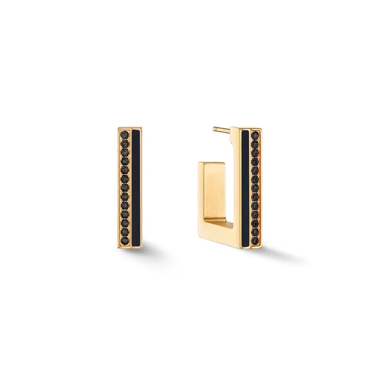 Пусеты Coeur de Lion Black-Gold 0133/21-1316