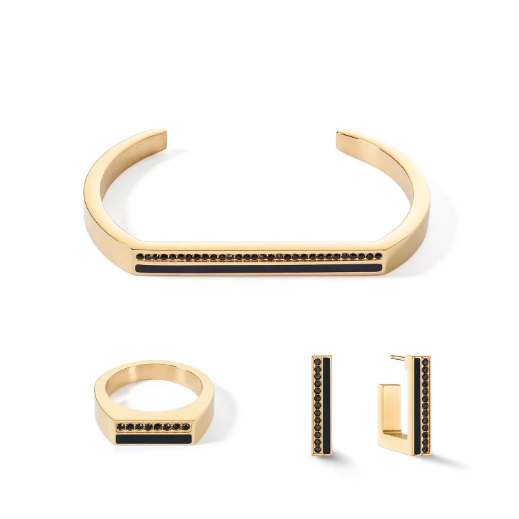 Пусеты Coeur de Lion Black-Gold 0133/21-1316