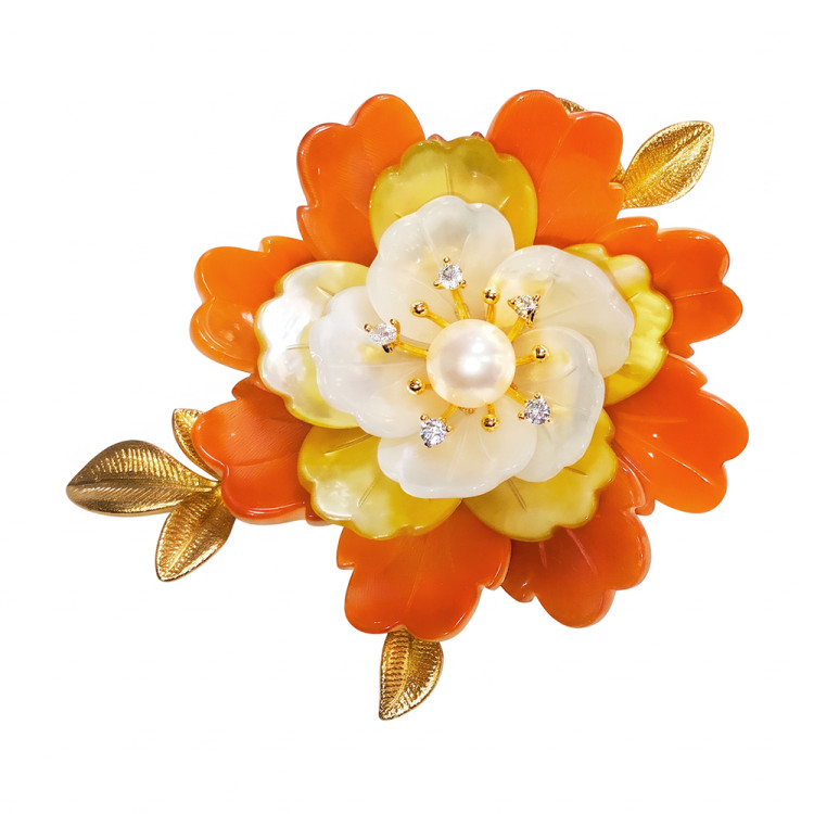 Брошь Fiore Luna Цветок XR16525C1 BR/G