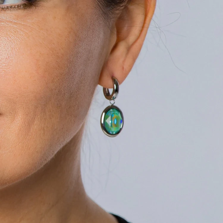 Серьги Qudo Creole TIVOLA small (S/P) Silky sage delite 310692