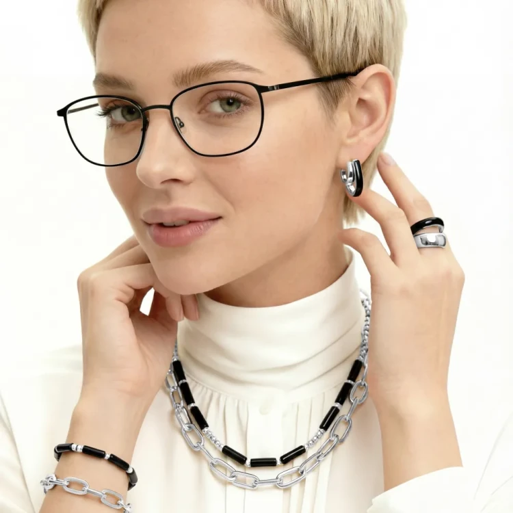 Серьги Fiore Luna BLACK EPOXY ACE23533-03 S