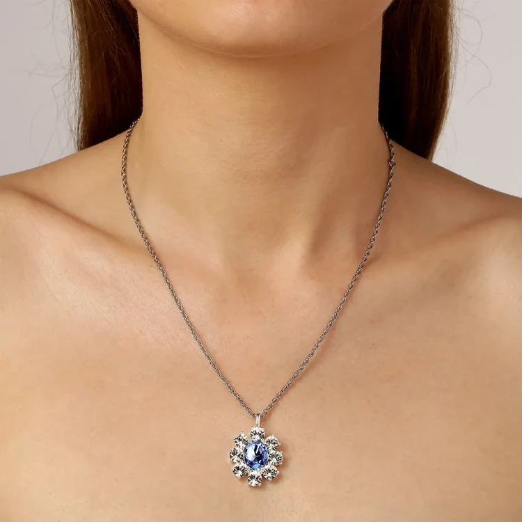 Колье Dyrberg Kern CLAUDIA SS LIGHT BLUE / CRYSTAL 420045 S/BL