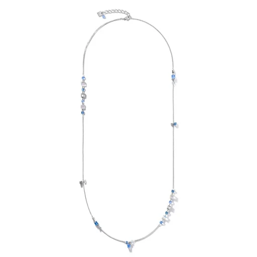 Длинное колье Crystals Silver-Blue 5066/10-0700
