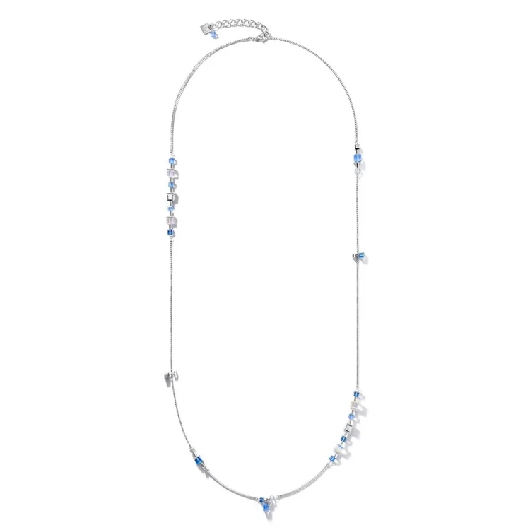 Длинное колье Crystals Silver-Blue 5066/10-0700