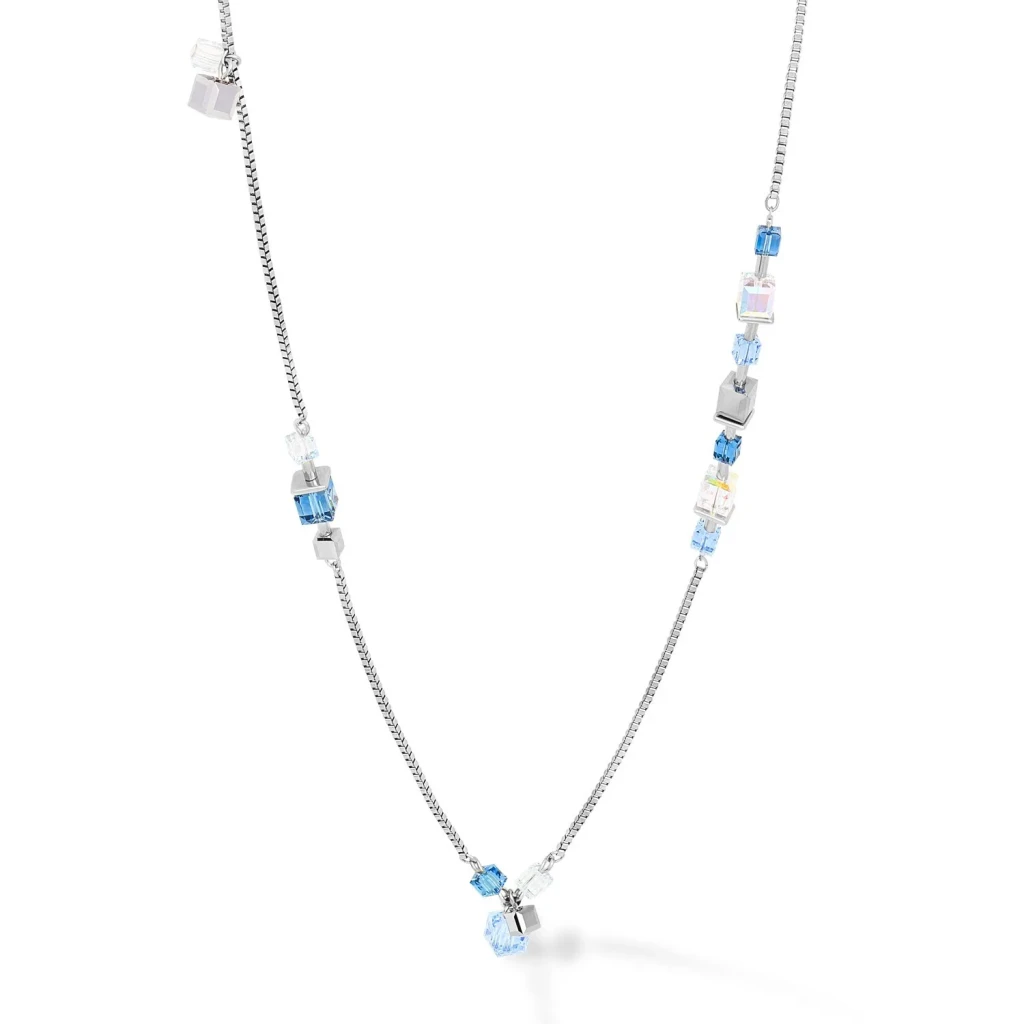 Длинное колье Crystals Silver-Blue 5066/10-0700
