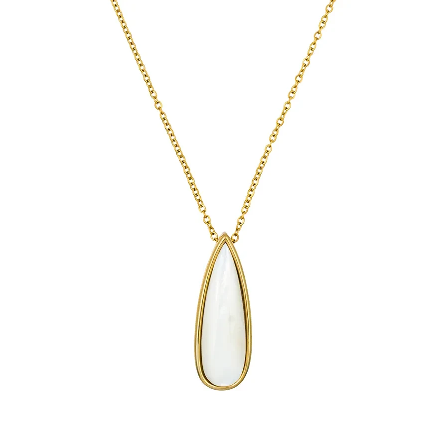 Колье Fiore Luna Капля SHELL WHITE BP01376-14 BW/G