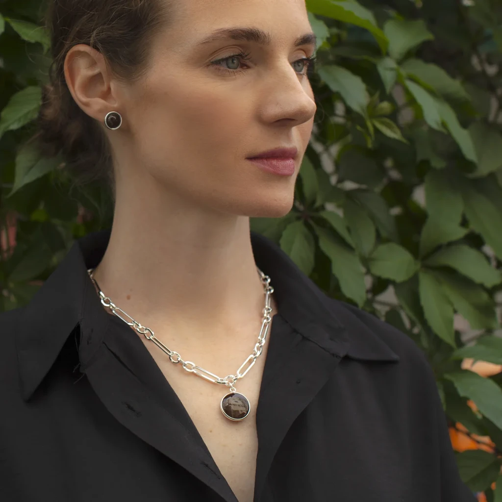 Колье Fiore Luna COFFE AGATE LN5148 BR/S