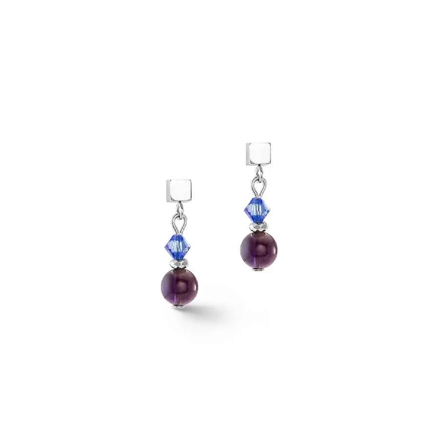 Серьги Coeur de Lion Purple-Blue 4345/21-0807