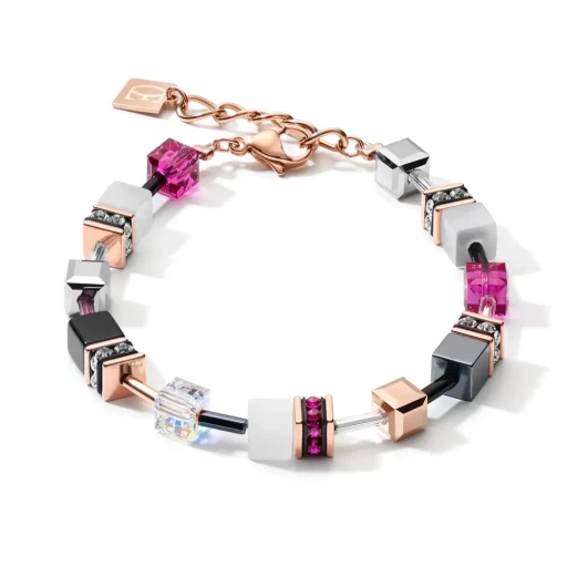 Браслет Coeur de Lion White&amp;Pink Rose Gold 4013/30-0400