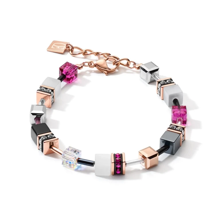 Браслет Coeur de Lion White&Pink Rose Gold 4013/30-0400