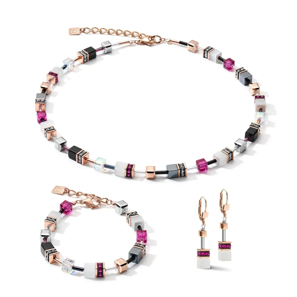 Браслет Coeur de Lion White&Pink Rose Gold 4013/30-0400