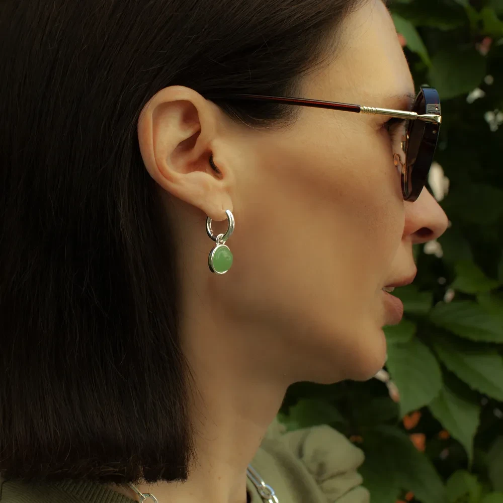 Серьги Fiore Luna GREEN AVENTURINE LE1114 G/S